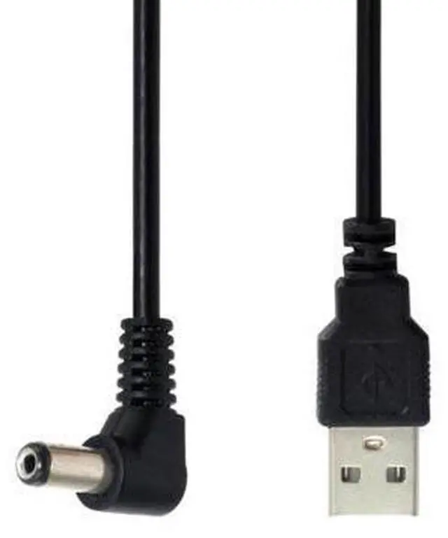 Main image of USB 2.0 Type A Male to Right Angled 90 Degree 5.5 x 2.1mm DC 5V Power Plug Barrel Connector Charge Cable 100cm