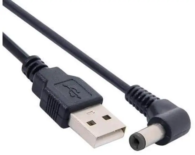 Alt view image 7 of 7 - USB 2.0 Type A Male to Right Angled 90 Degree 5.5 x 2.1mm DC 5V Power Plug Barrel Connector Charge Cable 100cm