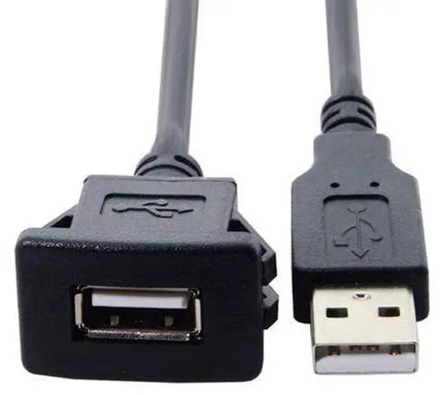 Alt view image 5 of 7 - USB 2.0 Flush Mount Male to Female Extension Cable for Car Dashboard Panel Mount Waterproof Dustproof