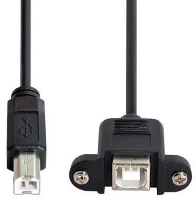 Alt view image 3 of 6 - USB 2.0 Type B Printer Scanner Hard Disk Extension Data Cable with Screws for Panel Mount 50cm