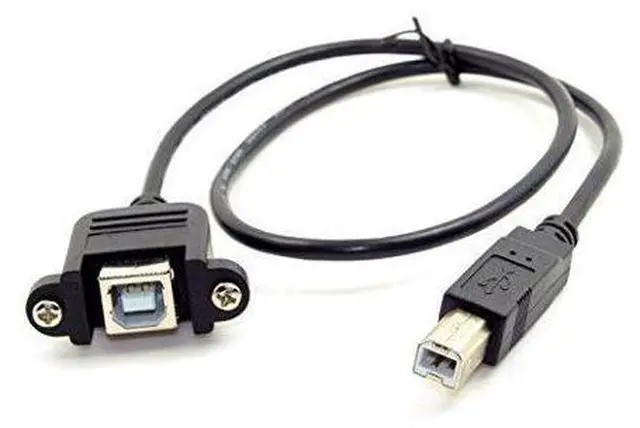 Alt view image 6 of 6 - USB 2.0 Type B Printer Scanner Hard Disk Extension Data Cable with Screws for Panel Mount 50cm