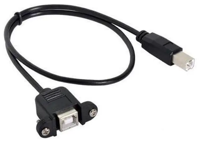 Alt view image 5 of 6 - USB 2.0 Type B Printer Scanner Hard Disk Extension Data Cable with Screws for Panel Mount 50cm
