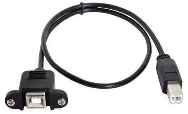 Alt view image 2 of 6 - USB 2.0 Type B Printer Scanner Hard Disk Extension Data Cable with Screws for Panel Mount 50cm