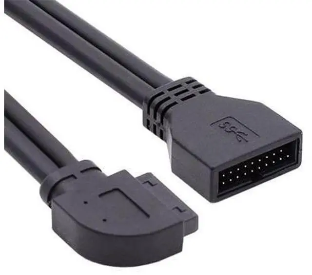 Main image of Left Angled USB 3.0 20Pin 19Pin Male to Female Extension 5Gbps Cable 90 Degree for Motherboard Mainboard