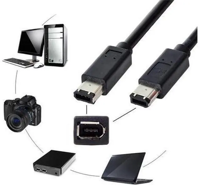 Alt view image 6 of 7 - 6 Pin to 6Pin FireWire 400 to FireWire 400 6-6 ilink Cable IEEE 1394 1.8m Black
