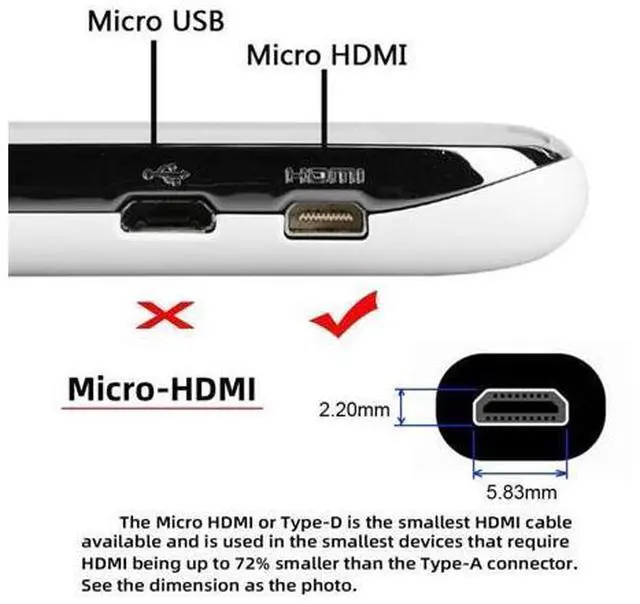 Alt view image 7 of 7 - 90 Degree Up Angled Micro HDMI 2.1 Ultra Thin HDTV Cable 8K 4K Hyper Super Flexible Slim Cord Type-A to Type-D for Camera HDTV 50cm