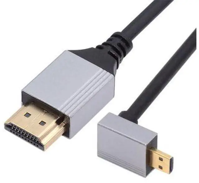 Main image of 90 Degree Down Angled Micro HDMI 2.1 Ultra Thin HDTV Cable 8K 4K Hyper Super Flexible Slim Cord Type-A to Type-D for Camera HDTV 50cm