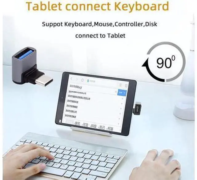 Alt view image 5 of 7 - Up Down Angled USB-C Type-C to USB 3.0 Female OTG Adapter 90 Degree for Laptop Tablet Phone