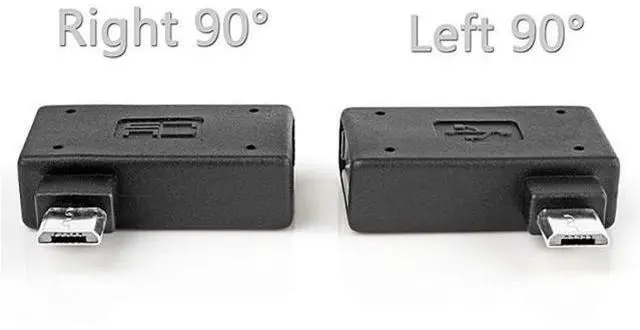 Alt view image 7 of 7 - 2 Pack Micro USB OTG Power Adapter 2 in 1 Micro USB Male to USB 2.0 Female 90 Degree Angled Connector Adapter