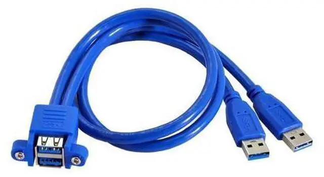 Main image of USB 3.0 Front Panel Header 2 Male to 2 Female Extension Cable 0.5M with Panel Mount Screw