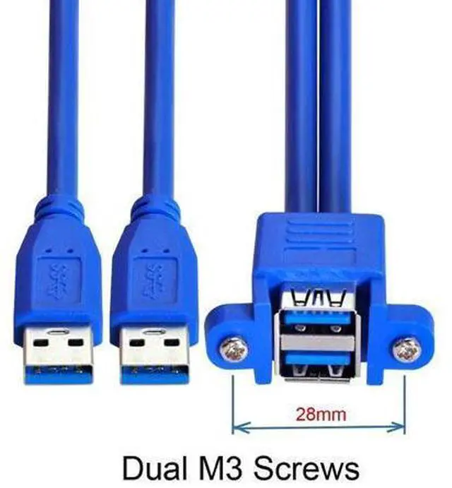 Alt view image 4 of 7 - USB 3.0 Front Panel Header 2 Male to 2 Female Extension Cable 0.5M with Panel Mount Screw