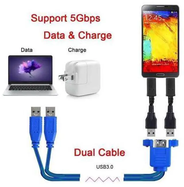Alt view image 3 of 7 - USB 3.0 Front Panel Header 2 Male to 2 Female Extension Cable 0.5M with Panel Mount Screw
