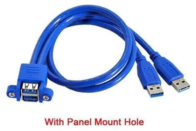Alt view image 5 of 7 - USB 3.0 Front Panel Header 2 Male to 2 Female Extension Cable 0.5M with Panel Mount Screw