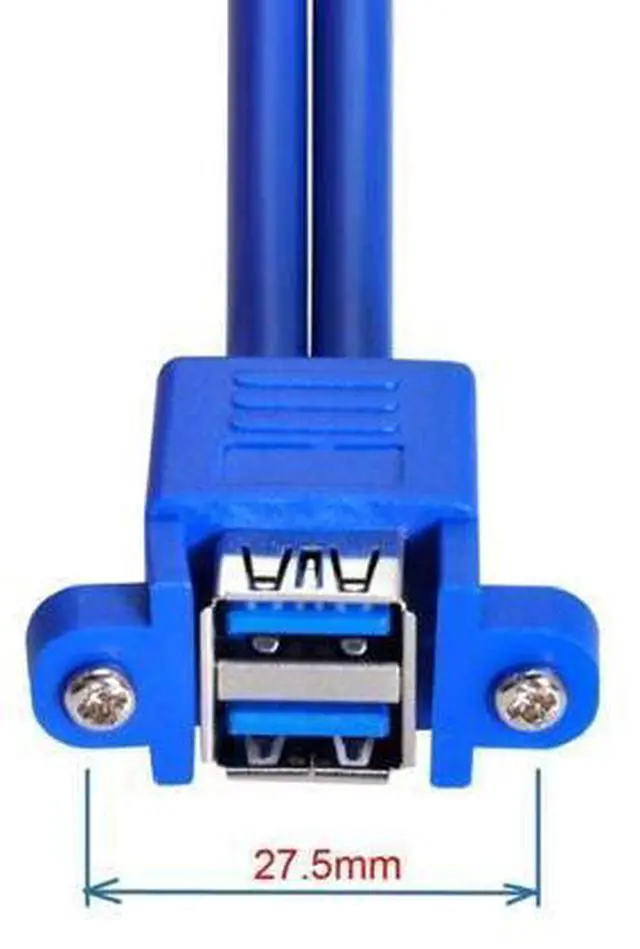 Alt view image 6 of 7 - USB 3.0 Front Panel Header 2 Male to 2 Female Extension Cable 0.5M with Panel Mount Screw