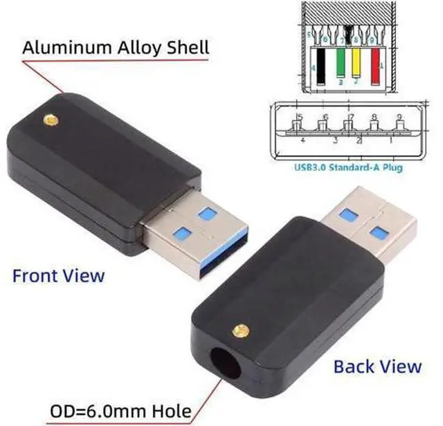 Alt view image 4 of 7 - USB 3.0 Type-A Female Socket Receptacle Connector Solder Type with Aluminum Alloy Shell Customization for 6.0mm Cable