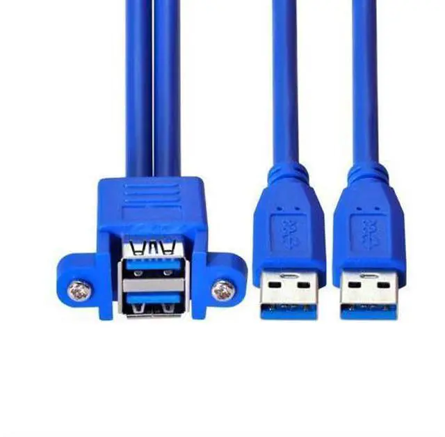 Alt view image 7 of 7 - USB 3.0 Front Panel Header 2 Male to 2 Female Extension Cable 0.5M with Panel Mount Screw