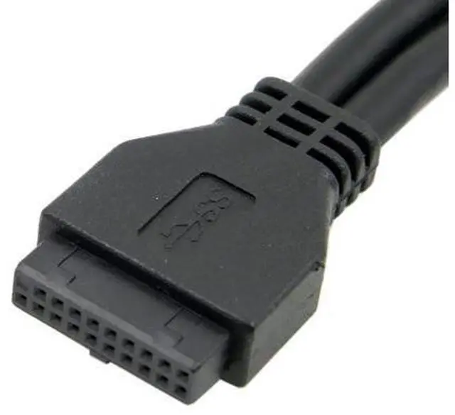 Alt view image 2 of 6 - 2 Ports USB 3.0 Female to Motherboard 20Pin Male Cable for Front Panel Screw Mount Type 30cm