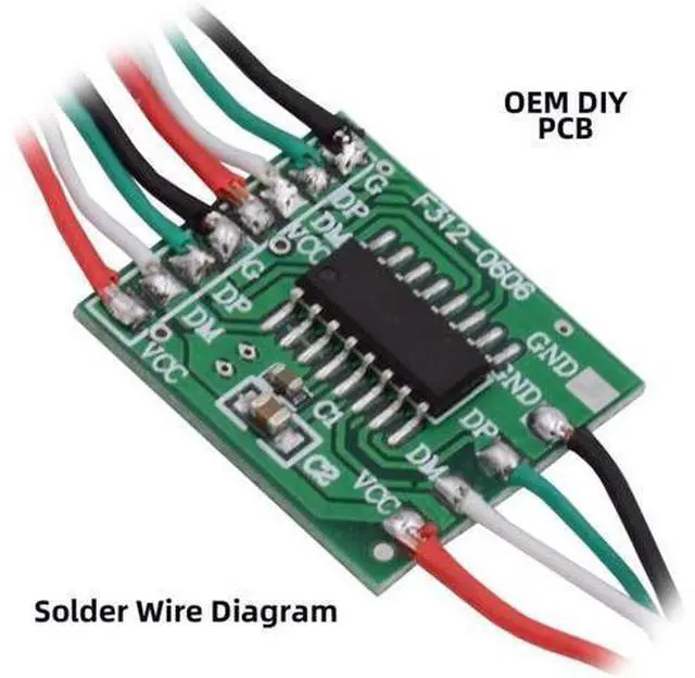 Alt view image 3 of 7 - PCBA for USB2.0 Ports HUB USB 1 to 2 Splitter with SR Cover for DIY OEM Parts & 3.0mm Cable