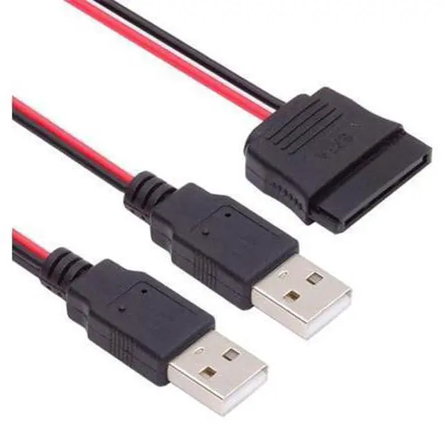 Alt view image 7 of 7 - DC 5V Dual USB to SATA 15Pin Power Cable for 2.5 inch SATA HDD SSD Disk Driver 5V 2A Max