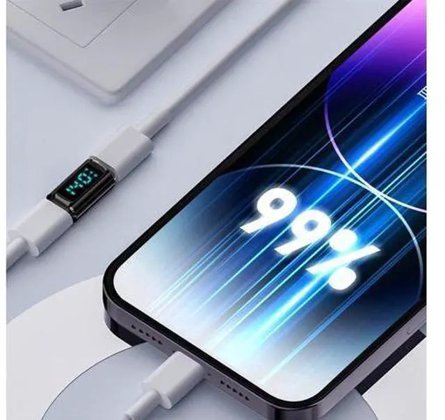 Alt view image 6 of 7 - Adapter Transparent Type-C Smart LED Display USB-C Female to Female Extension Adapter USB4.0 40Gbps 140W Current Voltage Monitoring Tester Detector