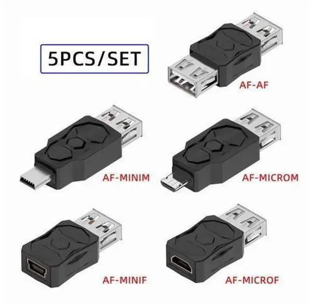 Alt view image 2 of 7 - 5 Pack USB 2.0 Connector Micro USB Mini USB 5Pin to USB 2.0 OTG Data Charge Converter Adapter
