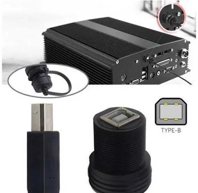 Alt view image 4 of 7 - USB 2.0 Type B Printer Scanner Flush Mount Male to Female Extension Cable for Car Dashboard Panel Mount Waterproof Dustproof