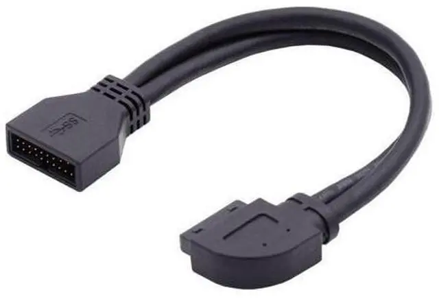 Main image of USB 3.0 Front Panel Header 19/20Pin Male to Female 90 Degree Right Angled Mainboard Header Port Extension Cable Adapter