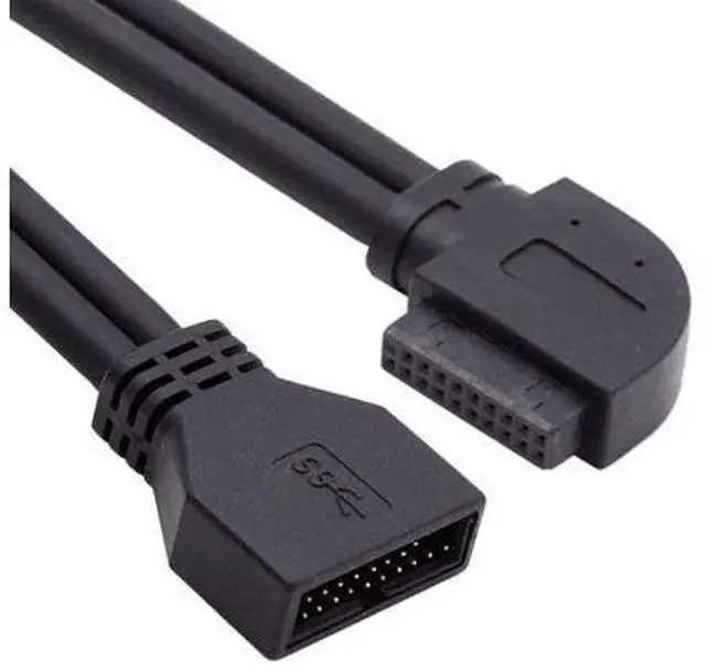 Alt view image 6 of 7 - USB 3.0 Front Panel Header 19/20Pin Male to Female 90 Degree Right Angled Mainboard Header Port Extension Cable Adapter