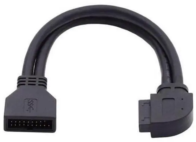 Alt view image 7 of 7 - USB 3.0 Front Panel Header 19/20Pin Male to Female 90 Degree Right Angled Mainboard Header Port Extension Cable Adapter