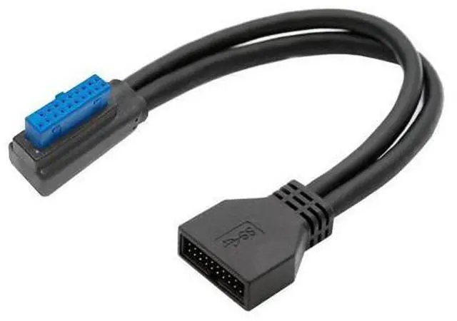 Main image of Cord Right Angled Low Profile USB 3.0 20Pin 19Pin Male to Female Extension 5Gbps Cable 90 Degree for Motherboard