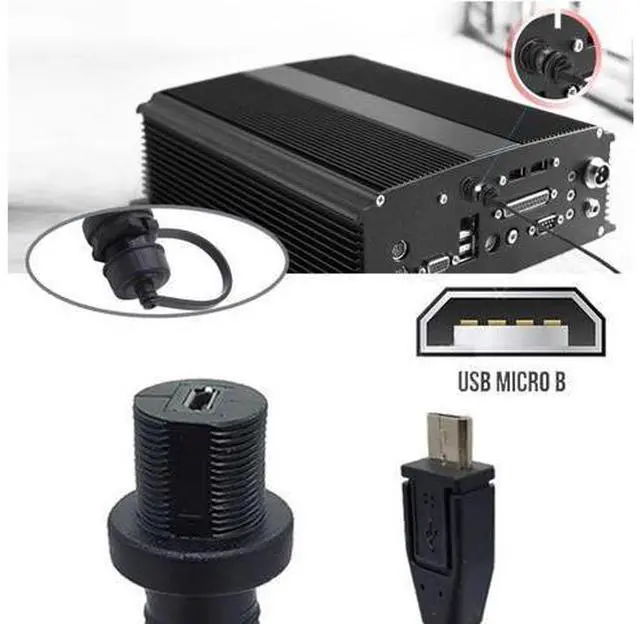 Alt view image 3 of 7 - Micro USB 5Pin Flush Mount Male to Female Extension Cable for Car Dashboard Panel Mount Waterproof Dustproof