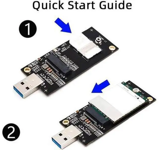 Alt view image 7 of 7 - M.2 Key-B WWAN to USB 3.0 Adapter Riser Card w SIM Slot for 3G/4G/5G LTE Wireless Module Modem Card