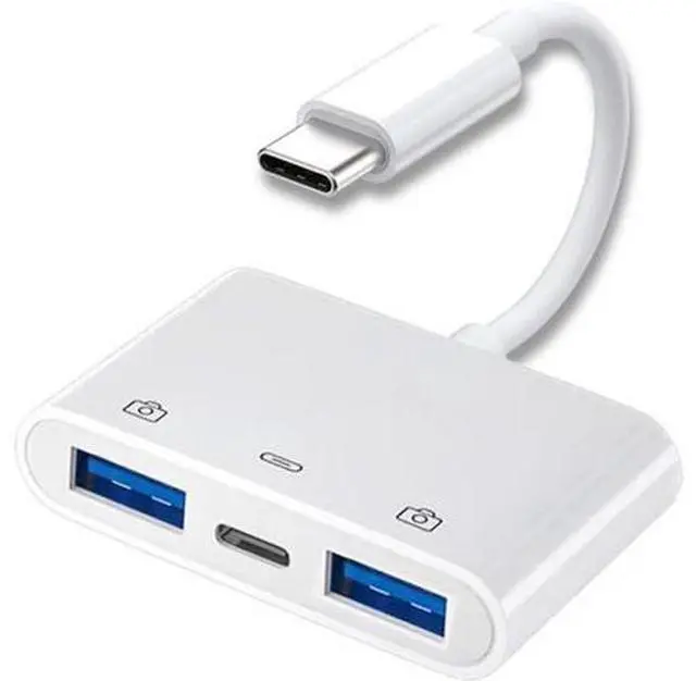 Main image of 3 in 1 USB C to 2 USB 3.0 Socket OTG Adapter with PD 24W Charge for Laptop Tablet Phone