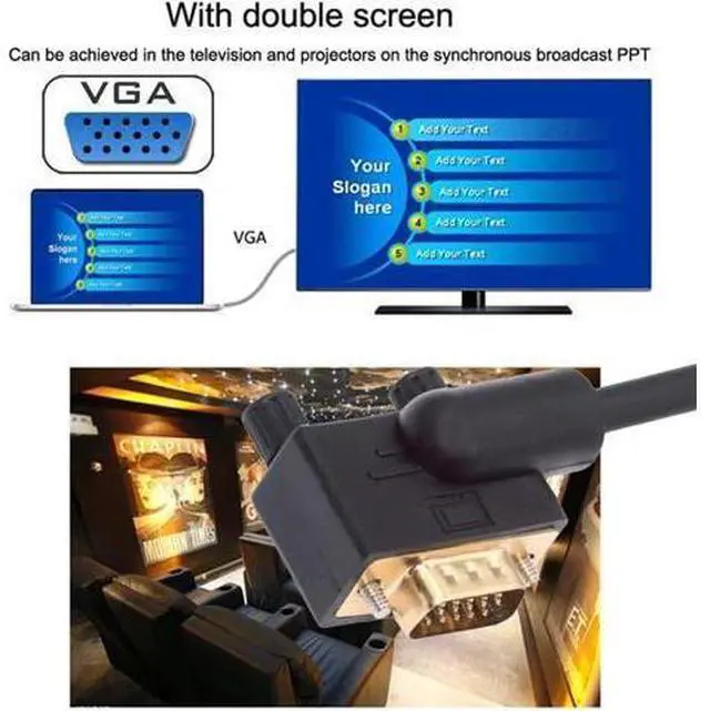 Alt view image 6 of 7 - 90 Degree Right Angled VGA RGB Male to Straight Male Extension Cable 3COAX+6C for Monitor Projector Computer
