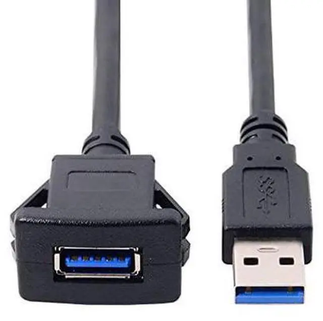 Main image of 1m Waterproof Single USB 3.0 Extension Latch Mount Car AUX Cable for Dashboard Panel