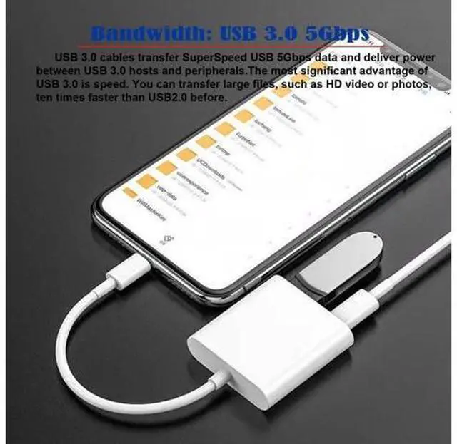 Alt view image 3 of 7 - 2 in 1 USB C to USB 3.0 Socket OTG Adapter with PD 24W Charge for Laptop Tablet Phone