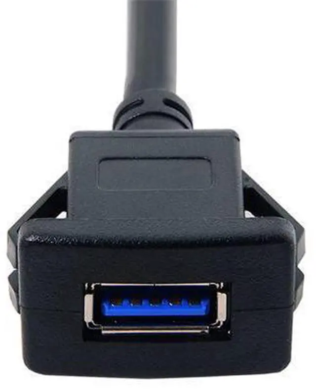 Alt view image 7 of 7 - 1m Waterproof Single USB 3.0 Extension Latch Mount Car AUX Cable for Dashboard Panel