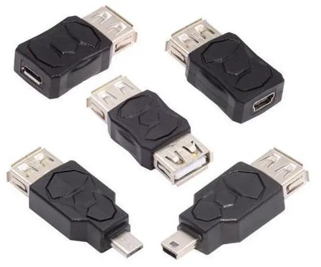 Alt view image 5 of 7 - 5 Pack USB 2.0 Connector Micro USB Mini USB 5Pin to USB 2.0 OTG Data Charge Converter Adapter