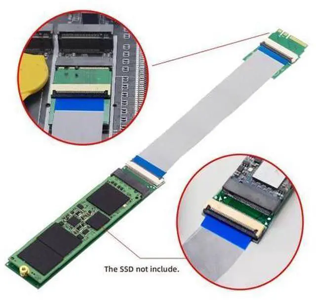 Alt view image 2 of 7 - 2230 A+E-Key Male to NVME M-Key Female Extension Cable for Laptop Mainboard SSD 2280