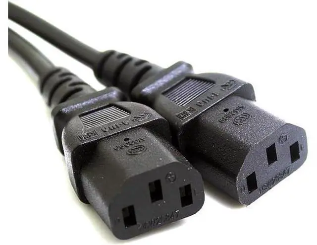 Alt view image 6 of 7 - Single C14 to Dual C13 5-13R Short Power Y Type Splitter Adapter Cable Cord