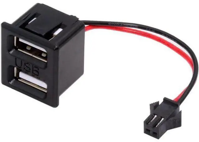 Alt view image 7 of 7 - DIY OEM Dual Type-A Female Socket to 2Pin Header Cable Pitch=2.54mm Latch Mount Type DC 5V Power
