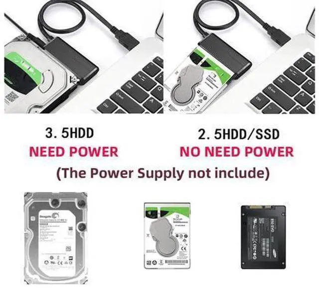 Alt view image 3 of 7 - USB 3.0 to Angled SATA 22 Pin Adapter Cable for 2.5" 3.5inch Hard Disk Drive SSD for Desktop Laptop