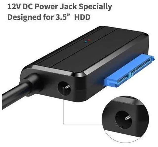 Alt view image 2 of 7 - USB 3.0 to Angled SATA 22 Pin Adapter Cable for 2.5" 3.5inch Hard Disk Drive SSD for Desktop Laptop