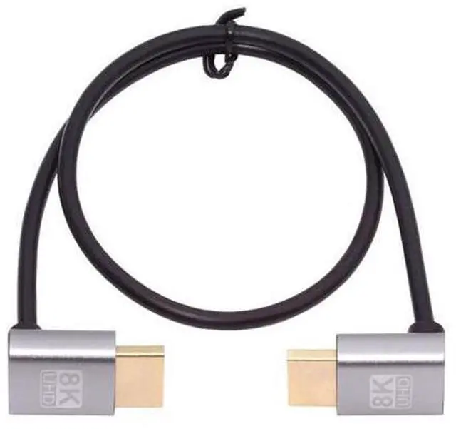 Main image of HDMI 2.1 Ultra Thin HDTV Cable 8K 4K Hyper Super Flexible Slim Cord Down Angled to Down Angled 90 Degree Type-A for Computer HDTV