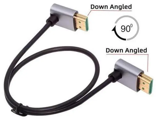 Alt view image 7 of 7 - HDMI 2.1 Ultra Thin HDTV Cable 8K 4K Hyper Super Flexible Slim Cord Down Angled to Down Angled 90 Degree Type-A for Computer HDTV