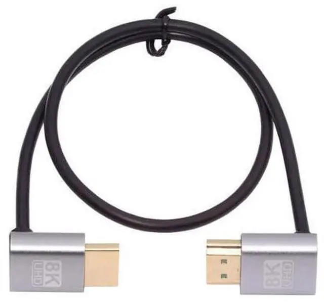 Main image of HDMI 2.1 Ultra Thin HDTV Cable 8K 4K Hyper Super Flexible Slim Cord Down Angled to Up Angled 90 Degree Type-A for Computer HDTV