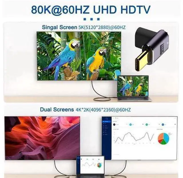 Alt view image 3 of 7 - USB4 Type C Male to Female 240W Power 40Gbps Data 8K Video Adapter Low Profile Up Down Angled for NS Phone Laptop