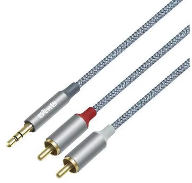 Main image of DCHAV 3.5mm to RCA Audio Cable 4ft 2 Male RCA Aux Cord Adapter Headphone Jack Y Splitter for Speaker Stereo Car Subwoofer TV MP3 Laptop Amplifier with Nylon Braided Wire Gold Plated Plug Red White