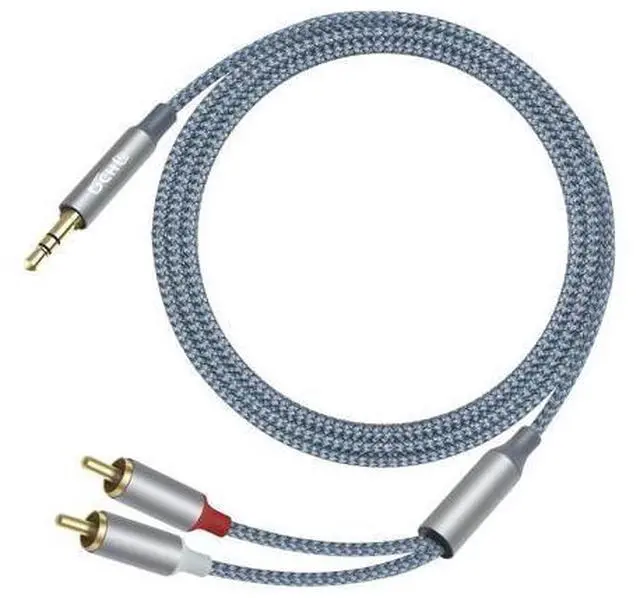 Alt view image 2 of 6 - DCHAV 3.5mm to RCA Audio Cable 4ft 2 Male RCA Aux Cord Adapter Headphone Jack Y Splitter for Speaker Stereo Car Subwoofer TV MP3 Laptop Amplifier with Nylon Braided Wire Gold Plated Plug Red White