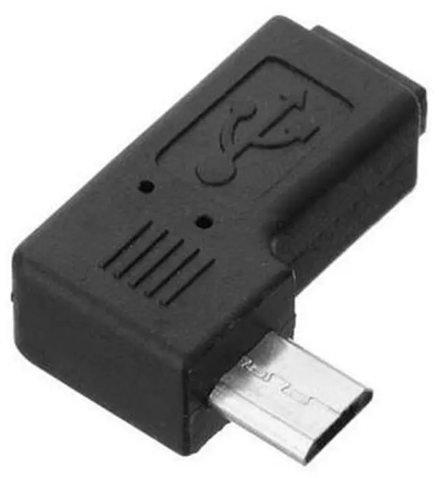 Alt view image 6 of 7 - 2 Pack Micro USB Male to Female 90 Degree Left Right Angled Extension Connector Adapter